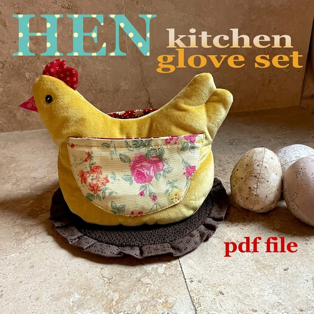 Chicken Pot Holder & Kitchen Glove Pattern PDF Set