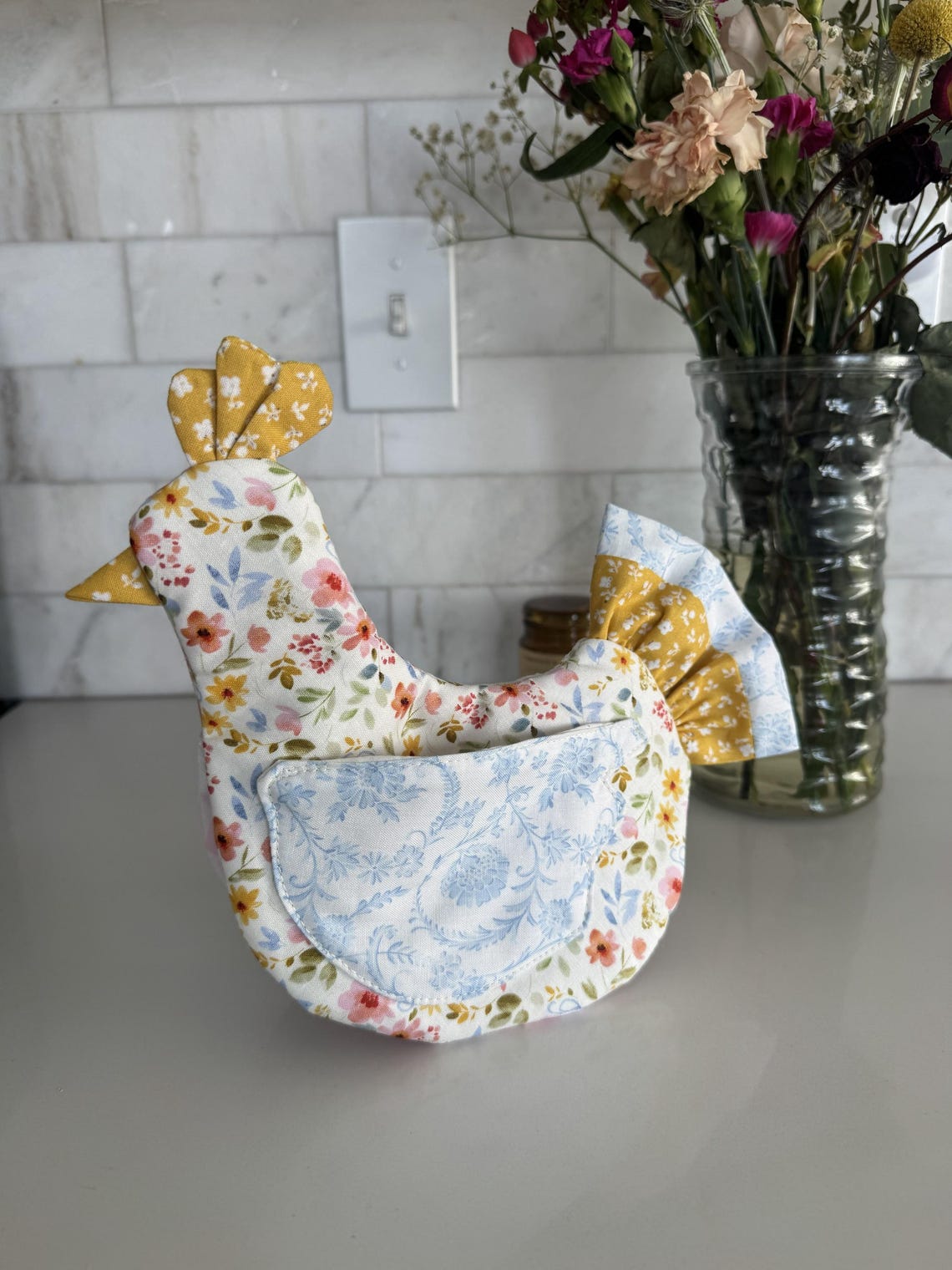 Chicken Oven Mitt Sewing Pattern PDF - Libby the Ruffle Tail Chicken Potholder Pattern