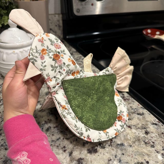 Chicken Oven Mitt Sewing Pattern PDF - Libby the Ruffle Tail Chicken Potholder Pattern