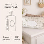 Diaper Pouch with Ruffles Sewing Pattern PDF Download Beginner Friendly