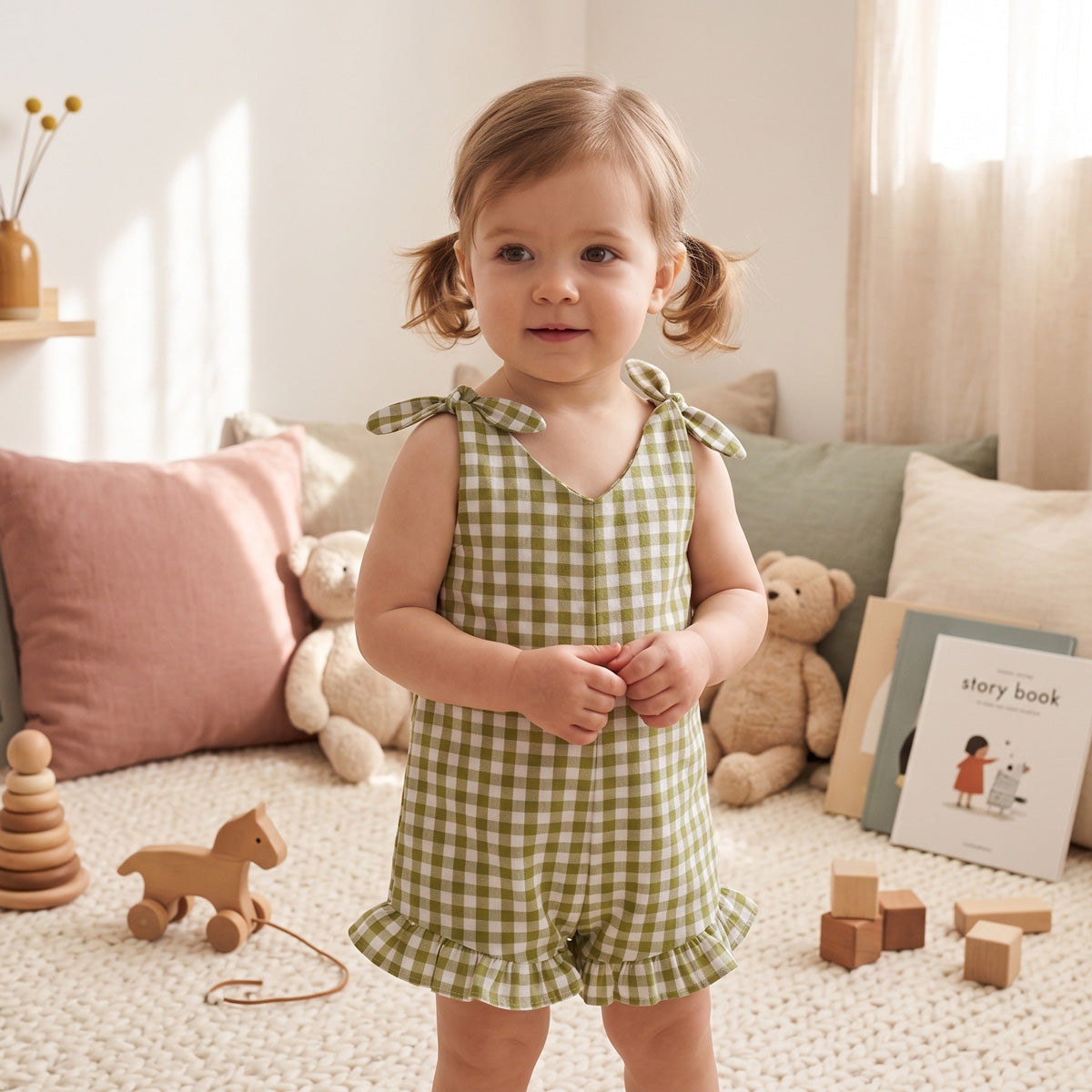 Junie Romper | Children's Romper Sewing Pattern (0-3M to 5-6Y) PDF Digital Download