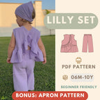 LiLy Set Kids Top &Pants Sewing Pattern PDF Instant Download