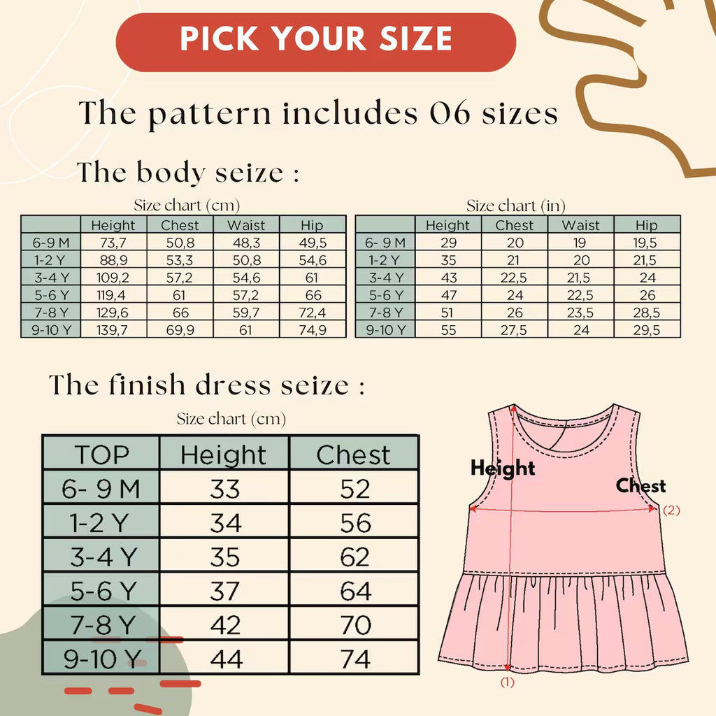 LiLy Set Kids Top &Pants Sewing Pattern PDF Instant Download