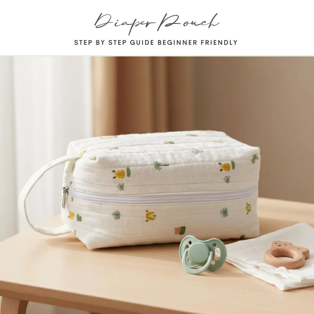 Diaper and Wipes Pouch Sewing Pattern | Beginner Friendly (PDF A4/A0/US Letter)