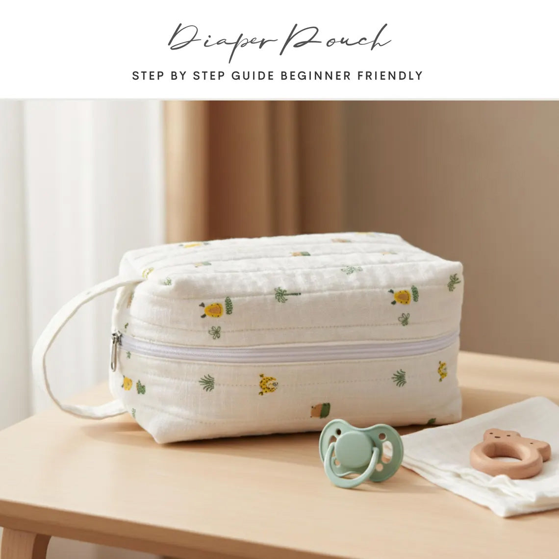 Diaper and Wipes Pouch Sewing Pattern | Beginner Friendly (PDF A4/A0/US Letter)