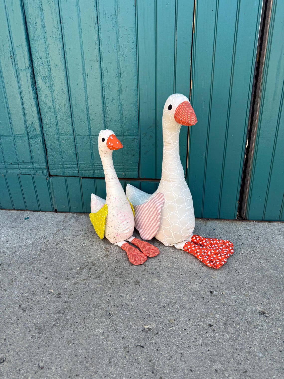 Silly Goose PDF Pattern to make a 20" and 16" stuffed animal goose