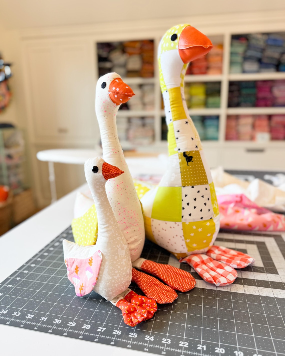 Silly Goose PDF Pattern to make a 20" and 16" stuffed animal goose