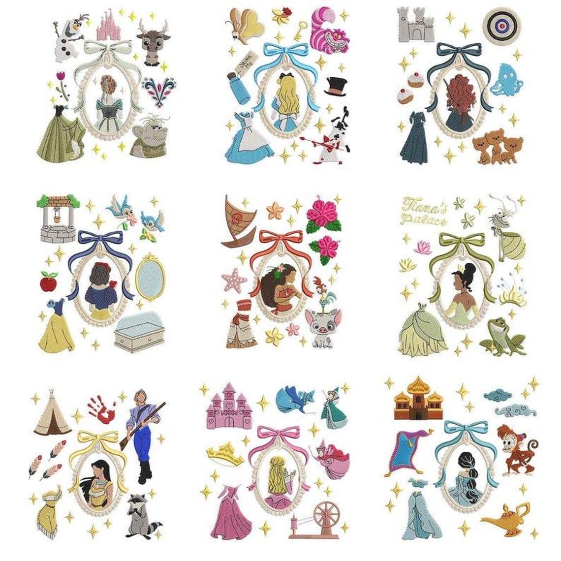 50+ Princess Embroidery Bundle – Magic Kingdom Vintage Designs