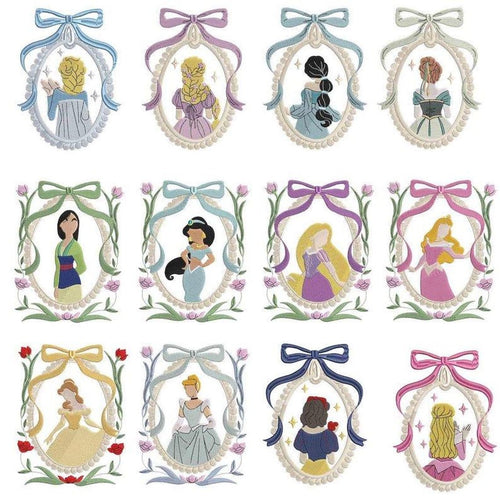 50+ Princess Embroidery Bundle – Magic Kingdom Vintage Designs