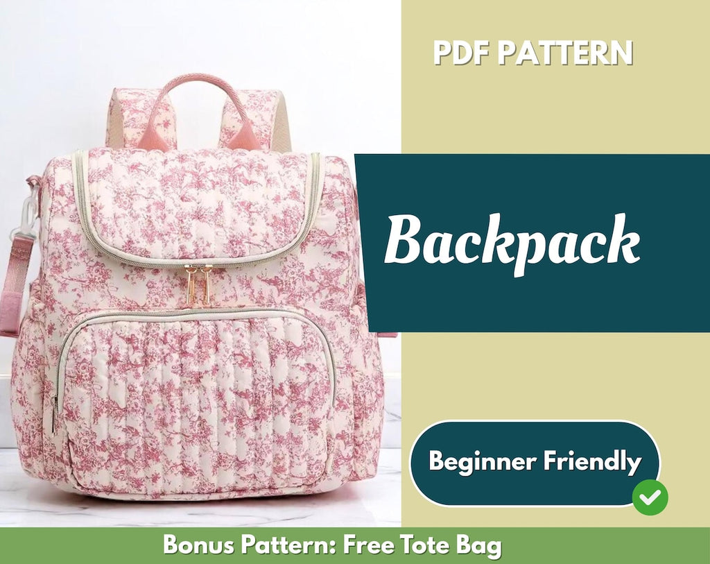 Diaper Backpack Sewing Pattern PDF Download - Bonus Tote Bag Pattern