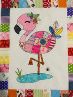 Patchwork Flamingo Quilt Pattern PDF Download Applique Baby Quilt