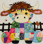 Jumbo Patchwork Highland Cow Baby Blanket Quilt Pattern PDF Download