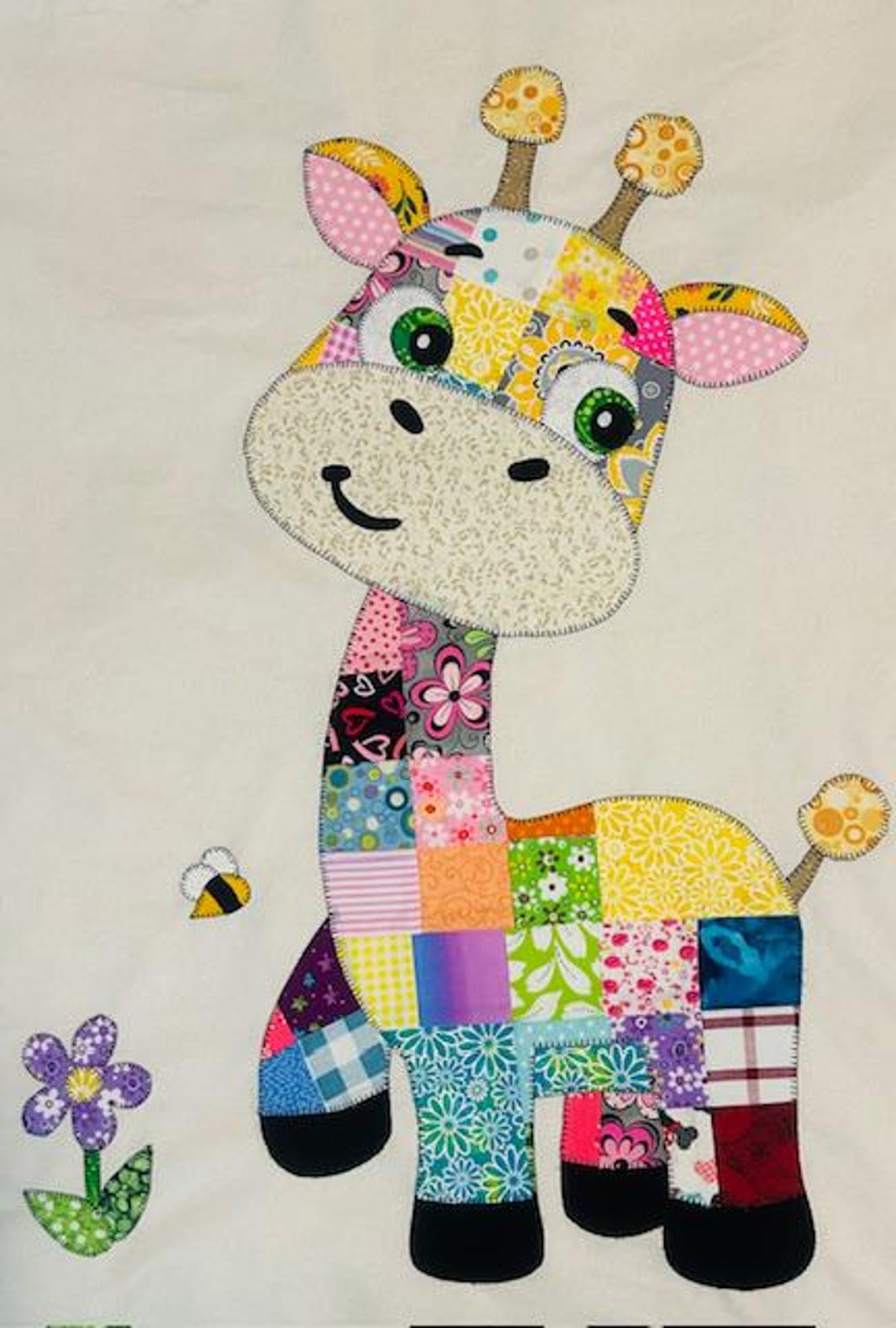 Patchwork Giraffe Quilt Pattern: Applique Baby Blanket PDF Download
