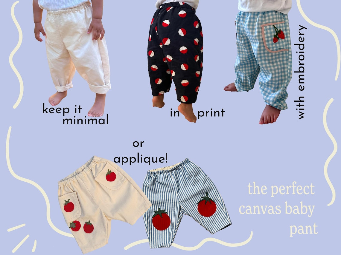 Baby Barrel Leg Pants Pattern PDF | DIY Toddler & Infant