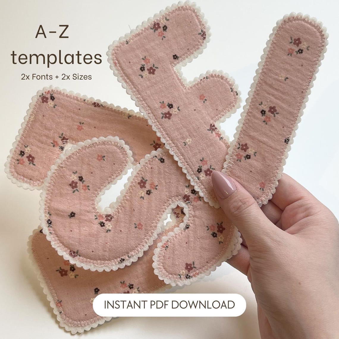 A–Z Alphabet Banner Sewing Pattern PDF Download