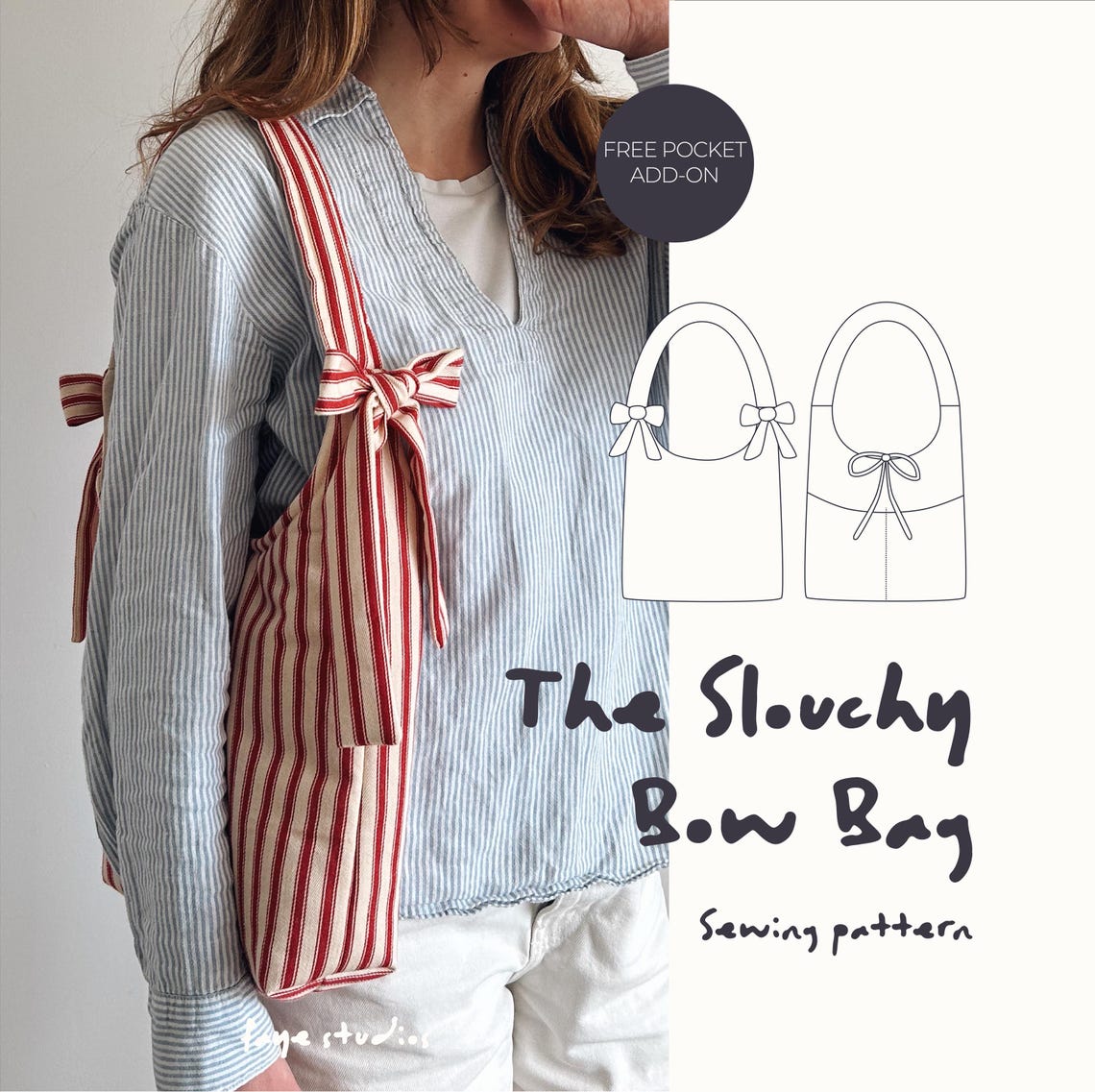 Slouchy Bow Bag Sewing Pattern: Beginner Friendly PDF Pattern