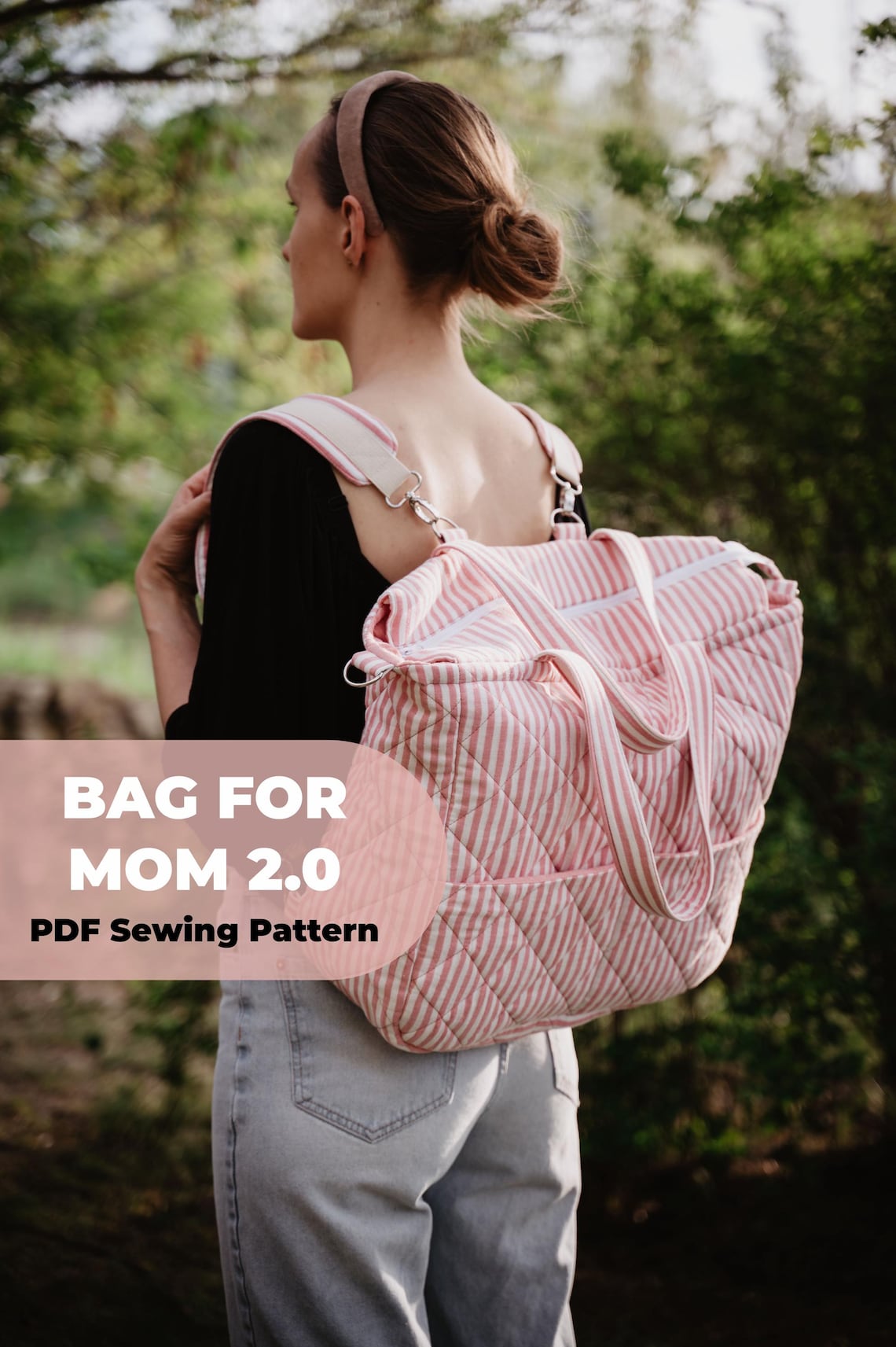 3-in-1 Diaper Bag Sewing Pattern PDF Download Mom Backpack
