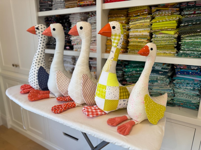 Silly Goose PDF Pattern to make a 20" and 16" stuffed animal goose