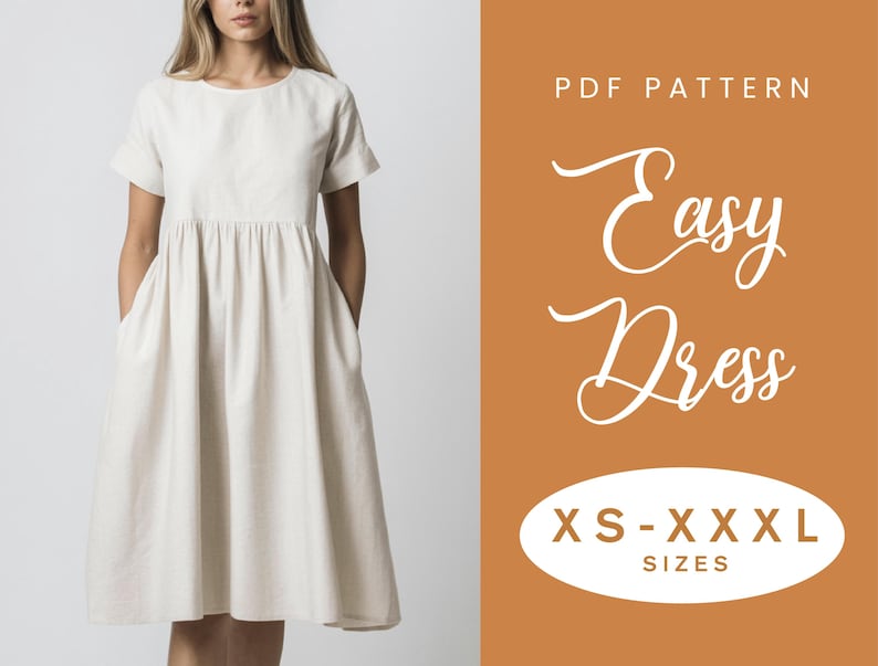 Linen Dress Sewing Pattern XSXXXL PDF Instant Download Sundress Sewmint.com Linen Dress Sewing Pattern XSXXXL PDF Instant Download Sundress Sewmint.com