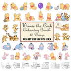 Winnie Bear & Friends Embroidery Bundle – 40 Designs | 4 Sizes | PES, DST, EXP, JEF, VP3, XXX  Instant Download