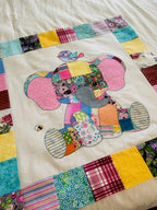Patchwork Elephant Quilt Pattern PDF Jungle Baby Blanket