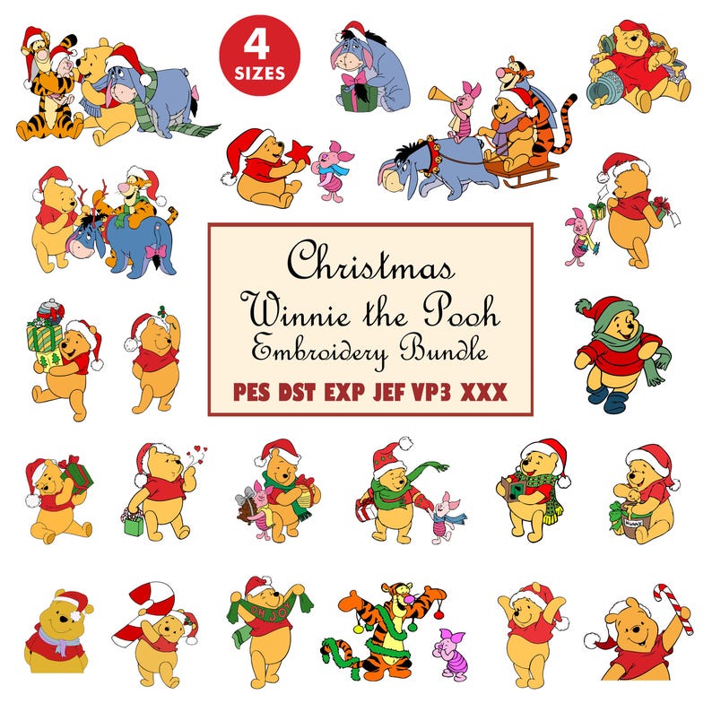 Mega Embroidery Bundle | 4 sizes | Pes, Jef, Exp, Dst, Vp3, Xxx | Instant Download