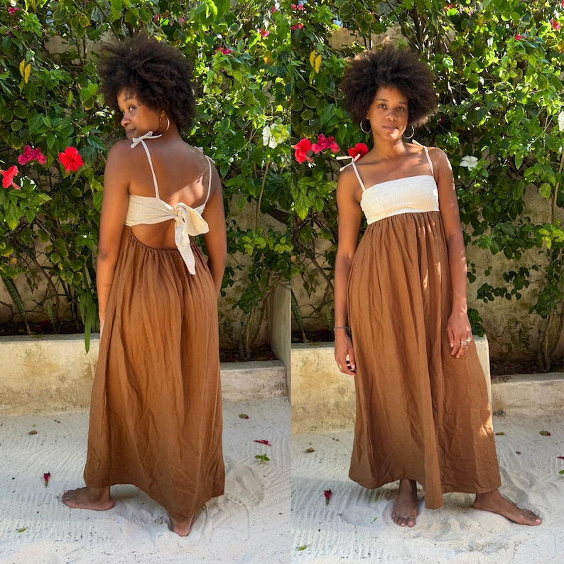 linen maxi dress sewing pattern Linen Maxi Dress Sewing Pattern: Sleeveless Summer Tent Dress (PDF)
