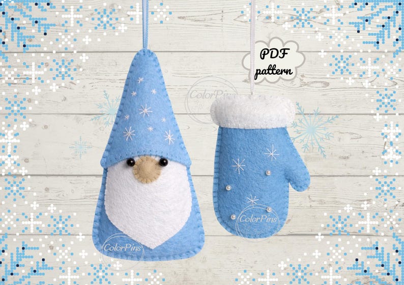 Felt Gnome Mitten PDF Pattern – Cute DIY Felt Toy for Beginners